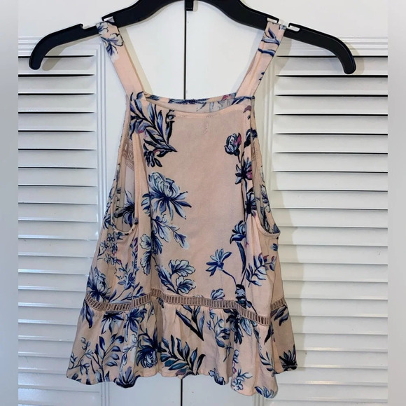 Kendall and Kylie Pink Blue Floral Tank Top - Picture 7 of 7